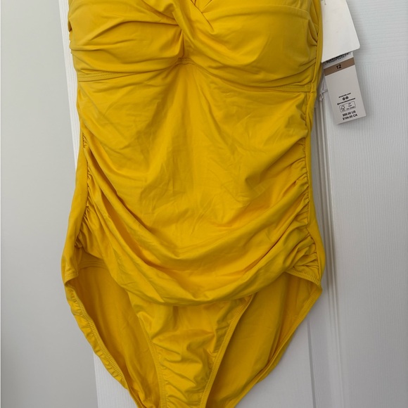 Anne Cole Other - NWT Anne Cole Sunny Yellow Ruched One-Piece Swimsuit